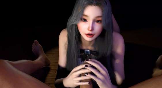  【3D】性感小母狗渴望我的鸡巴 自动口交和女上 